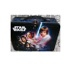 Star Wars Metal Collectors Lunch Box Jedi Black Tin Box & a Star Wars 