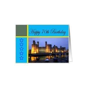  Happy 70th Birthday Caernarfon Castle Card Toys & Games