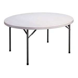  Blow Molded Plastic Folding Table 60 Round, Charcoal W 