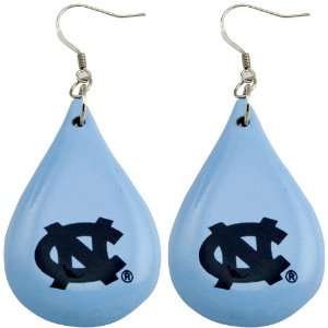   Heels (UNC) Carolina Blue Tear Drop Wooden Earrings
