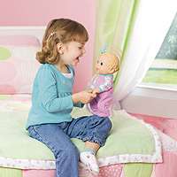 give baby lots of love the doll makes excited and happy sounds while 