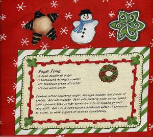Christmas Cookie/Recipes Squares Fabric Panels.  