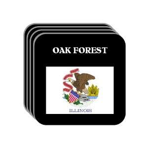  US State Flag   OAK FOREST, Illinois (IL) Set of 4 Mini 