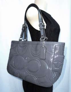   COACH GALLERY STITCHED EMBOSSED PATENT LEATHER TOTE BAG 18326  