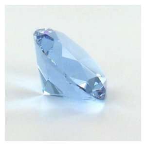   Large Blue Sapphire Glass Diamond Shaped Paperweight 