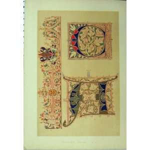 C1882 Fourteenth Century Calligraphy Design Colour 