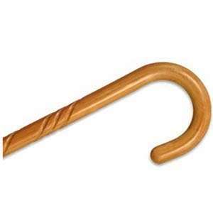  Spiral Wood Cane With Tourist Handle, Natural Stain 