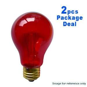    Watt, Medium Based, A19 Colored Bulb, Transparent Red, Carded 2 Pack