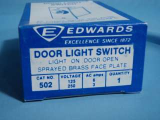 Edwards Closet Door Light Switch # 502 Brass  