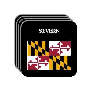 US State Flag   SEVERN, Maryland (MD) Set of 4 Mini Mousepad Coasters