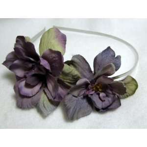  Smokey Purple Delphinium Flower Headband Beauty