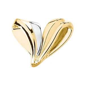    Fashion V   Slide Pendant In Two Tone Gold GEMaffair Jewelry