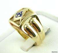   Masonic Vintage Mens Emblem Masons Ring   10k Gold 15.4g Sz9 Lodge