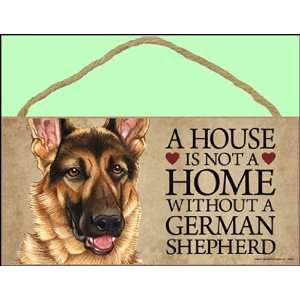   home without German Shepherd   5 x 10 Door Sign 