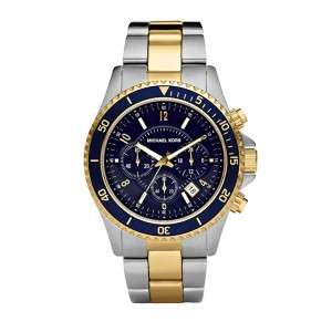 Michael Kors Mens Sport Dual Toned Navy Blue Dial Watch MK8175  