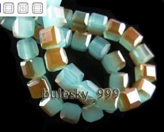 45pcs Faceted Glass Crystal Cube Charm Finding Loose Spacer Bead B620 