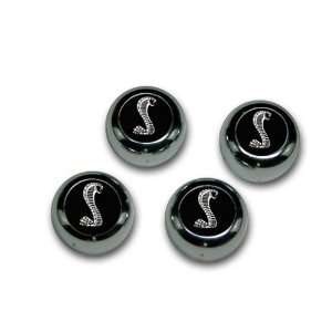  Coiled Snake Black ABS Chrome Snap Caps Automotive