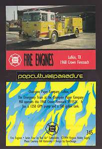   FIRECOACH FIRE TRUCK ENGINE CARD Champion Paper Co., Lufkin, Texas TX