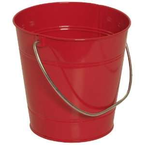  Solid Red Large Colorful Metal Pail Buckets   Sold 