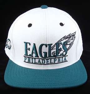 NFL Philadelphia EAGLES Snapback Cap Hat White w/Midnight Green Visor 