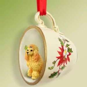  Poodle Apricot Holiday Tea Cup