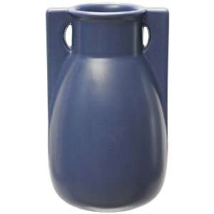  Teco Pottery Blue Two Buttress Vase