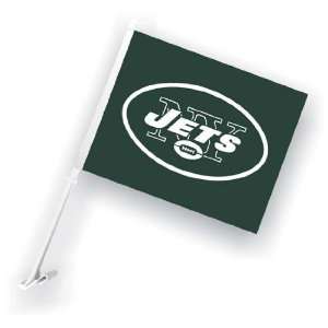  NEW YORK JETS CAR FLAG w/Wall Bracket Set of 2 Sports 