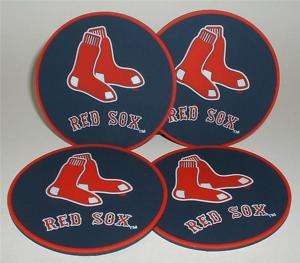 BOSTON RED SOX Coasters 4 pack Rubber Drink PREMIUM MLB  