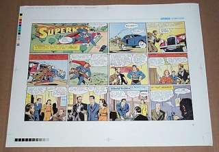 GOLDEN AGE SUPERMAN DC SUNDAY COMIC STRIP COLOR PROOF PRODUCTION ART 1 