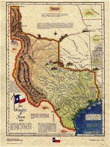 Republic of Texas Historical Map 1836  