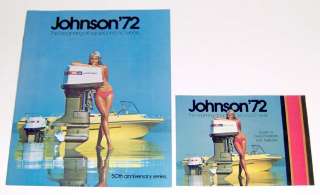 1972 JOHNSON OUTBOARD MOTOR CATALOG 50th ANNIVERSARY with SPECS GUIDE 
