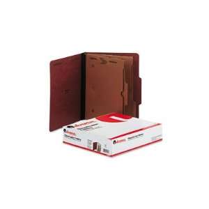   Folder with 2 Dividers Letter Six Section Red 10/Box