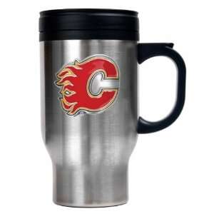 Calgary Flames NHL Stainless Steel Travel Mug   Primary Logo  