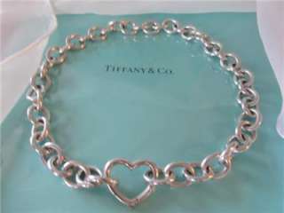 Tiffany & Co. Heart Clasp Link Sterling Silver Necklace  