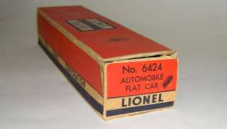 Nice Lionel No. 6424 Flat Car with Two Autos w/ BOX  (DP 