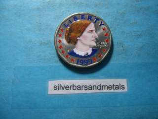 1999 P SUSAN B. ANTHONY ENAMEL $1 COIN COOL LOOKING PIECE GREAT XMAS 