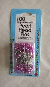Pearl Head Quilting Pins 100 pc Select Color  