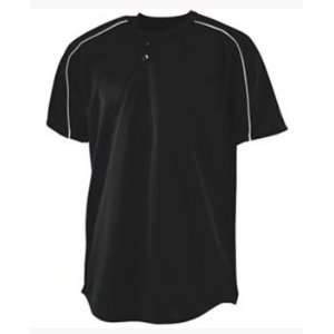 Custom Augusta Sportswear Youth Wicking Two Button Jersey BLACK/ WHITE 