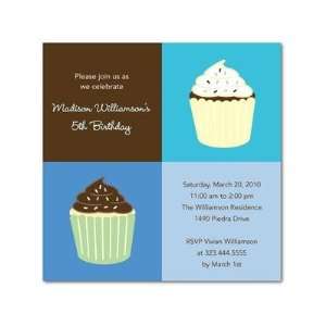  Birthday Party Invitations   Sweet Cupcakes Boy By Kinohi 