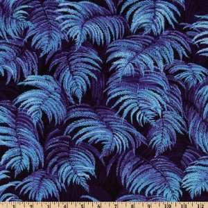  44 Wide Fabri Quilt Naturescapes Ferns Blue Fabric By 