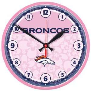  NFL Denver Broncos Clock   Pink Style
