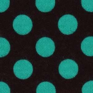  brown Michael Miller knit fabric Ta Dot turquoise dots (per 