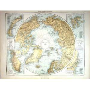   Map C1893 North Polar Regions Franz Joseph Iceland Greenland Home