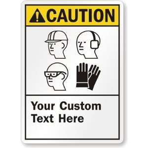  Caution [Your Custom Text Here] (with Graphic) Aluminum 
