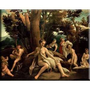 Leda with the Swan 30x24 Streched Canvas Art by Correggio  