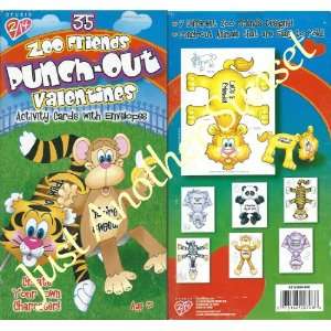  35 Zoo Friends Punch Out Valentines Set Toys & Games