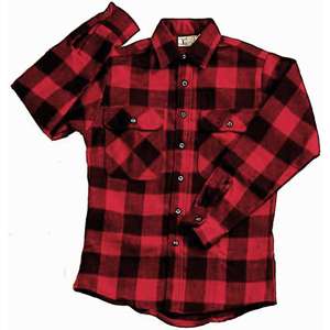 Red/Black   Buffalo Plaid Extra Heavyweight Brawny Flannel Shirt