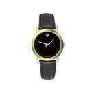 Movado Museum Leather Strap Black Museum Dial Womens watch #606088