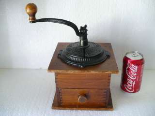 VINTAGE WOODCROFTERY COFFEE MILL w/ DOVETAILED TRAY  