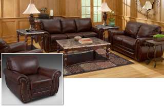 Pinot Noir Leather 3 Pc. Living Room    Furniture Gallery 